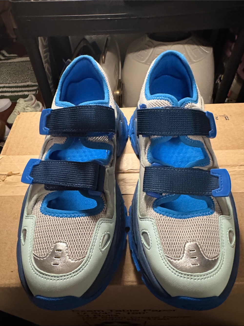 Steve Madden Boys/Youth Athletic Sneakers in Blue and Light Gray
